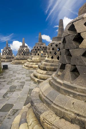 Image of UNESCO's World Heritage Site of Borobudur, the world's largest and amongst the oldest Buddhist temple, located at Yogyakarta, Indonesia.の写真素材