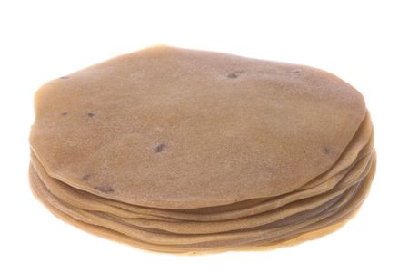 Isolated image of raw Indian papadams.の写真素材