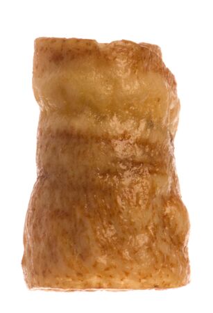 Isolated macro image of fried banana.の写真素材