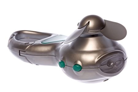 Isolated image of a battery operated portable mini fan.の写真素材