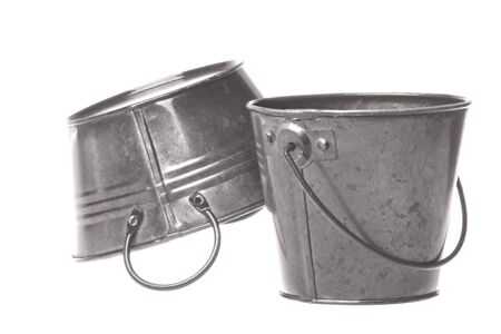Isolated image of metal pails.の写真素材