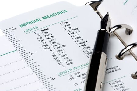 Image of imperial measures table.の写真素材