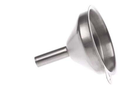 Isolated macro image of a metal funnel.の写真素材