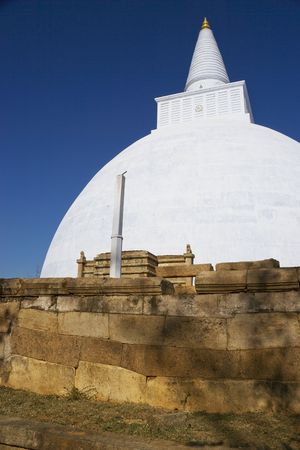 Image of UNESCO's World Heritage Site of Mirisavetiya Stupa, located at Anuradhapura, Sri Lanka. This stupa was built by King Dutugumunu (161-158 BC).の写真素材