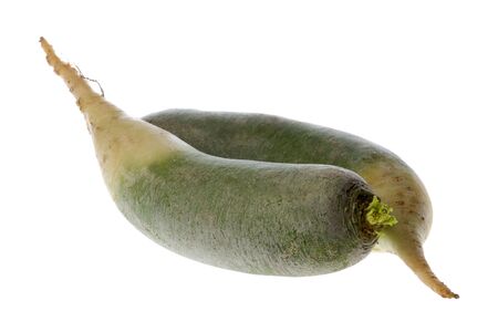 Isolated image of green Chinese radish.の写真素材