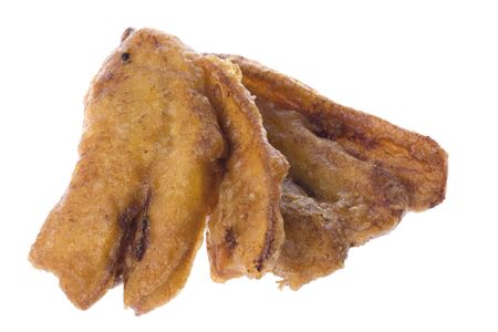 Isolated macro image of fried bananas.の写真素材