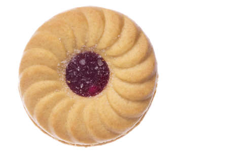 Isolated macro image of a jam biscuit.の写真素材