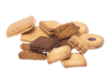 Isolated macro image of biscuits.