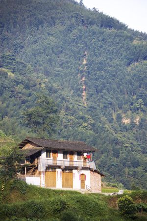 Image of a Chinese farmer's house at Longsheng, Guilin, China.の写真素材