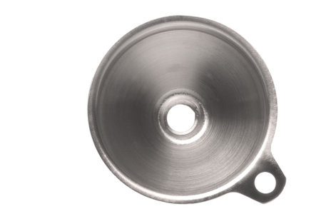 Isolated macro image of a metal funnel.の写真素材
