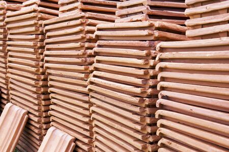 Image of Sri Lankan handmade roof tiles.の写真素材