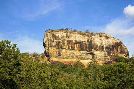 Image of UNESCO's World heritage site of Sigiriya (Lion's Rock), Sri Lanka. This is an ancient rock fortress and palace ruin built during the reign of King Kassapa I (477-495 AD).の写真素材