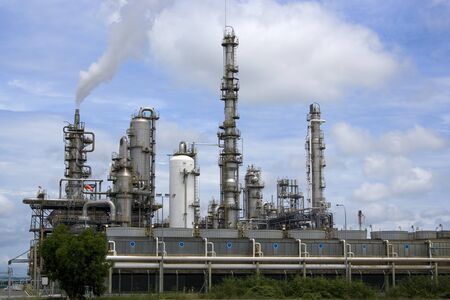 Equipment at an oil refinery facility.の写真素材