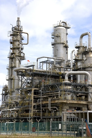 Equipment at an oil refinery facility.の写真素材
