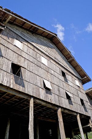 Image of a traditional native house, located in Sarawak, Malaysia.の写真素材