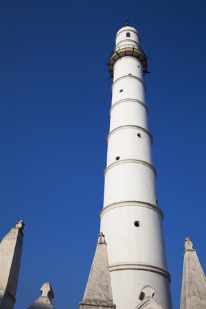 Image of Bhimsen Tower or Dharahara, Kathmandu, Nepal. Built in 1832 A.D. by the Prime Minister of the time, Bhimsen Thapa, the tower is a nine story (50.2m) tall tower at the center of Kathmandu.の写真素材