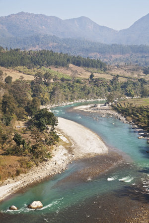 Image of the Nepalese countryside between Pokhara and Kathmandu.の写真素材
