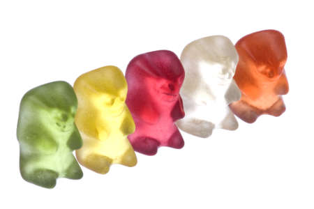 Isolated macro image of gummy bears.の写真素材