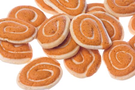 Isolated macro image of onion biscuits.の写真素材
