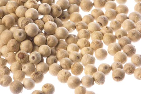 Isolated macro image of white pepper.の写真素材