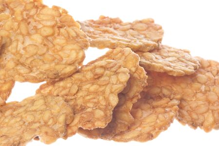 Image of Tempeh crackers, made of fermented soybeans, an Indonesian delicacy.の写真素材