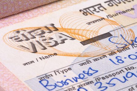 Image of a Indian visa.の写真素材