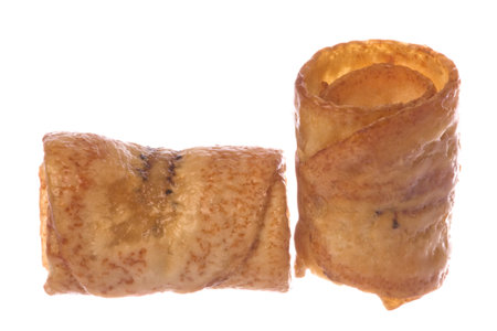 Isolated macro image of fried banana.