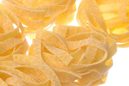Isolated macro image of fettuccine.の写真素材