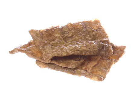 Isolated image of fried beancurd skins or wrappers.の写真素材