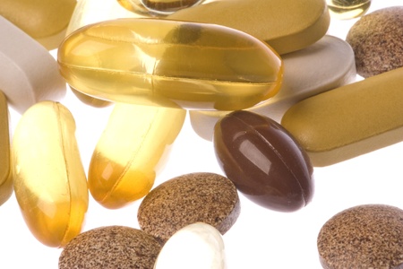 Isolated macro image of health supplements.の写真素材