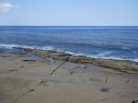 smooth rocky beachの写真素材