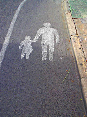 father and son on the roadの写真素材