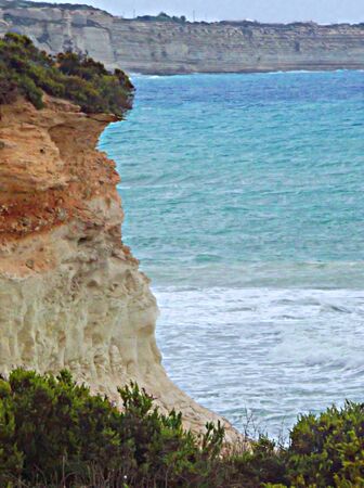 promontory on the seaの写真素材