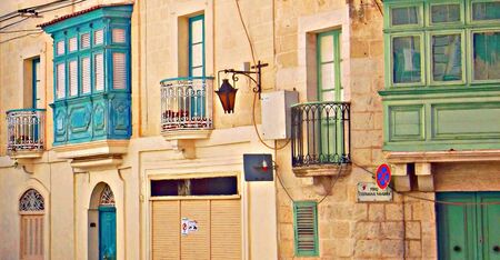 traditional building and balconiesの写真素材