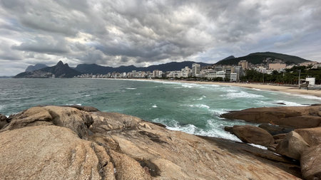 Panoramic view of Copacabana beach, Rio de Janeiro, Brazil