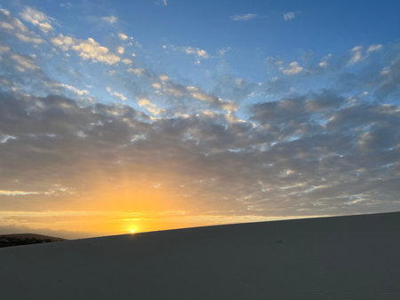 Sunset at the White Sand Dunes National Park, Colorado.の写真素材
