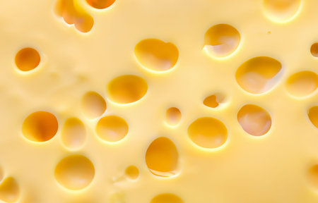 Close-Up of Swiss Cheese Texture