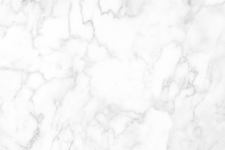 White Marble Granite Wall with Black Pattern - Smooth Stone Surface for Elegant Interior Decorationの写真素材