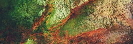 Benagil Cave Texture, Coastal Rocky Seascape in Algarve, Portugalの写真素材