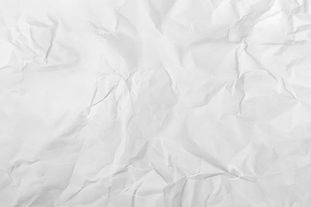 White Crumpled Paper with Grunge Texture Backgroundの写真素材