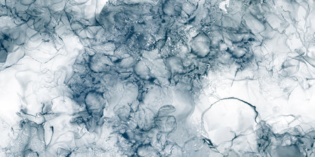 Elegant Silver Marble Pattern with Smoke on White Background â Winter Designの写真素材