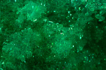 Green Crystal Mineral Stone - Seamless Background of Precious and Semiprecious Gems with Shiny Surface and Copy Spaceの写真素材
