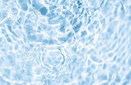 Summer Water Texture with Ripples and Leaf Shadow â Ideal for Cosmetics and Skincare Backgroundsの写真素材
