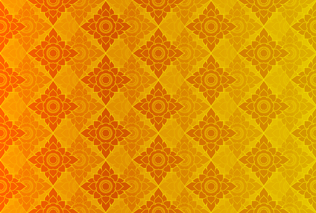 Golden Thai vintage pattern vector abstract backgroundのイラスト素材