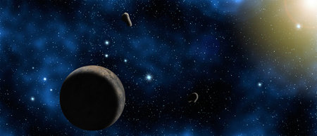 Planet,star and galaxy, space background