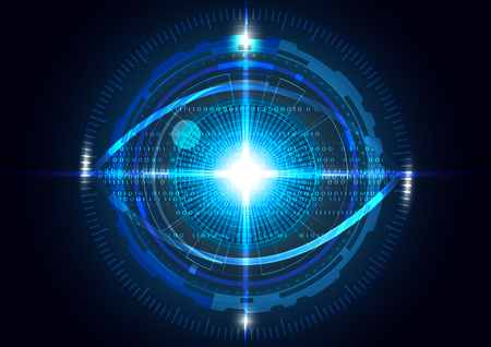 Futuristic eye detection technology concept vector illustrationのイラスト素材
