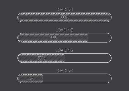 Black and white progress loading bar vector illustrationのイラスト素材