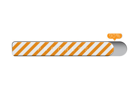 Orange loading progress bar vector illustration