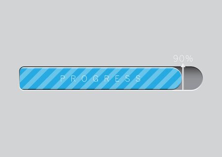 Blue on gray loading progress bar vector illustrationのイラスト素材
