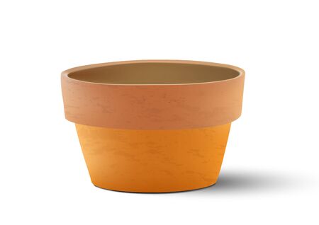 Realistic grunge flower clay pot vector illustrationのイラスト素材